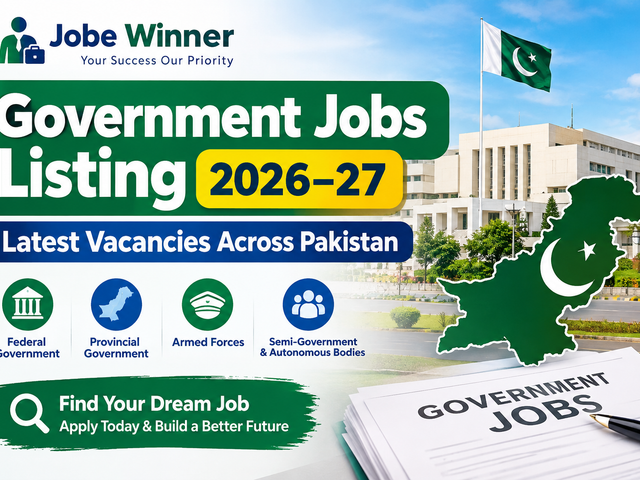 Government Jobs Listing 2026–27 – Latest Vacancies Across Pakistan